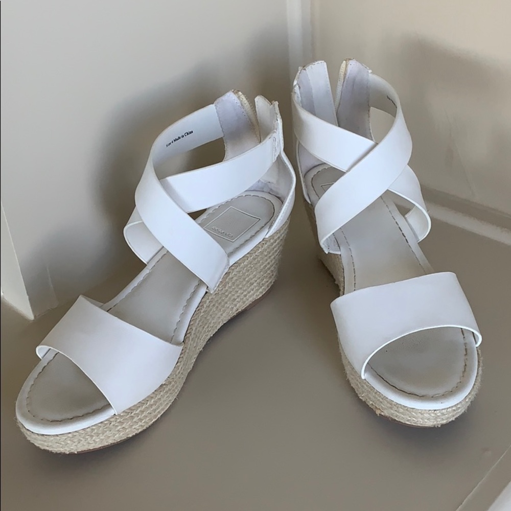 White dolce vita wedge espadrilles